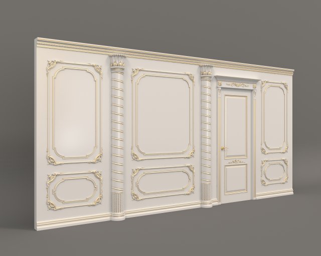 classic interior wall decoration 9 Model 3D .c4d .max .obj .3ds .fbx .stl .blend 