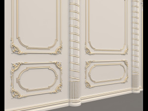 classic interior wall decoration 9 Model 3D