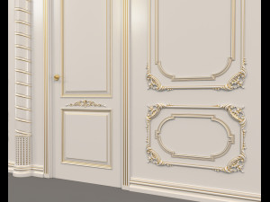 classic interior wall decoration 9 Model 3D