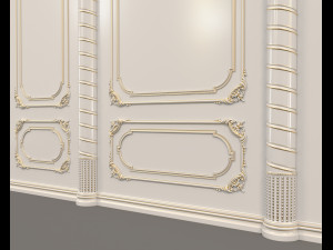 classic interior wall decoration 9 Model 3D