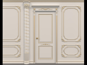 classic interior wall decoration 9 Model 3D