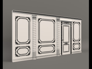 classic interior wall decoration 9 Model 3D