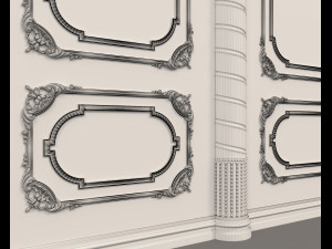 classic interior wall decoration 9 Model 3D
