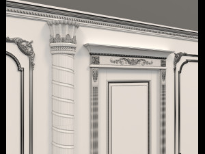 classic interior wall decoration 9 Model 3D