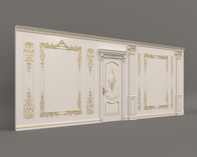 european style interior wall decoration 3Dモデル .c4d .max .obj .3ds .fbx .stl .blend 