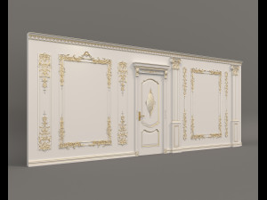 european style interior wall decoration 3D 모델
