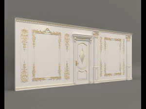 Innenwanddekoration im europäischen Stil 3D Modell