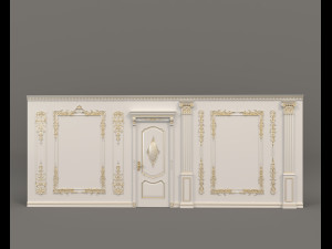 european style interior wall decoration 3Dモデル