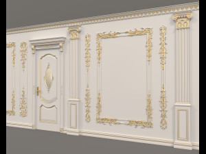 european style interior wall decoration 3Dモデル