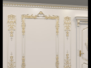 european style interior wall decoration 3Dモデル