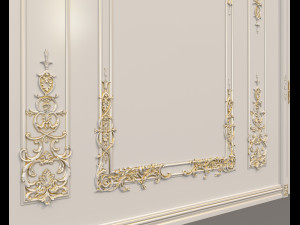 european style interior wall decoration 3Dモデル