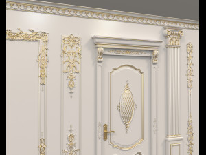 european style interior wall decoration 3Dモデル