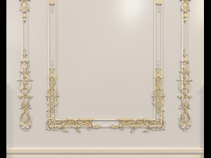 european style interior wall decoration 3Dモデル