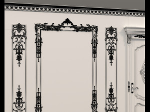 european style interior wall decoration 3Dモデル