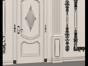european style interior wall decoration 3Dモデル