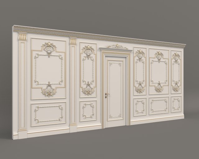 european style interior wall decoration 2 Model 3D .c4d .max .obj .3ds .fbx .stl .blend 