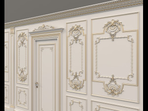 european style interior wall decoration 2 Model 3D