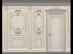 european style interior wall decoration 2 Model 3D