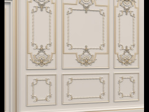 european style interior wall decoration 2 Model 3D