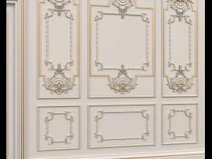 유럽식 인테리어 벽 장식 2 3D 모델