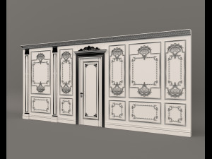 european style interior wall decoration 2 Model 3D