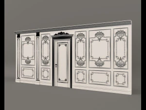 유럽식 인테리어 벽 장식 2 3D 모델