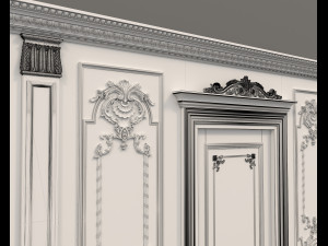 european style interior wall decoration 2 Model 3D