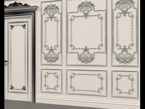 유럽식 인테리어 벽 장식 2 3D 모델