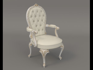 european style dinning table chair set 4 Model 3D