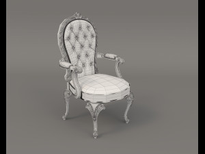 european style dinning table chair set 4 Model 3D