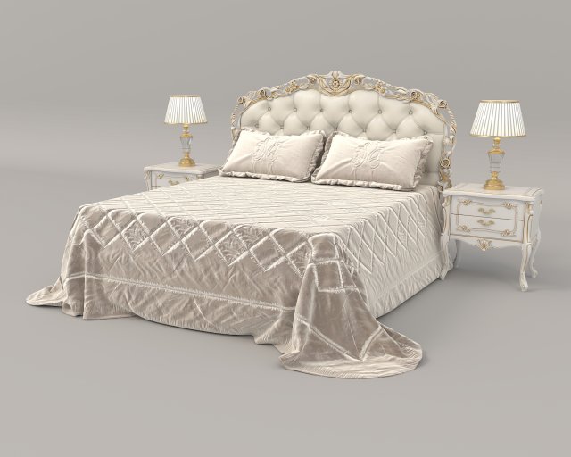 european style bed 16 3D Model .c4d .max .obj .3ds .fbx .stl .blend 