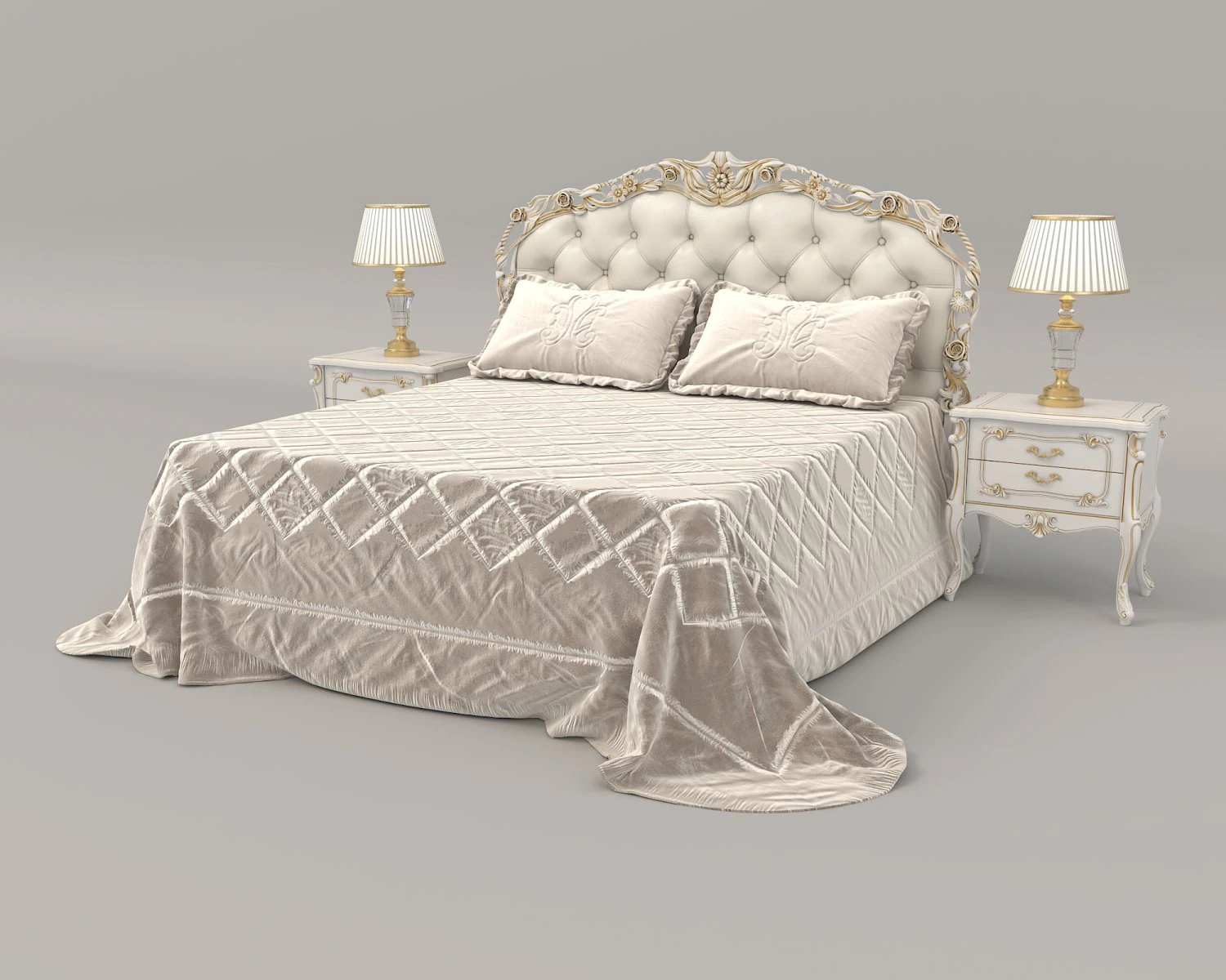 european style bed 16 3D Model .c4d .max .obj .3ds .fbx .stl .blend