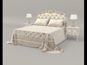 lit de style europ&eacute;en 16 Modèle 3D