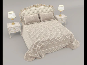 european style bed 16 3D Model