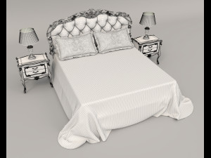 european style bed 16 3D Model