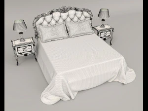 european style bed 16 3D Model