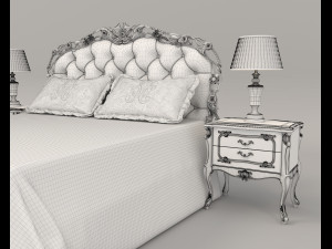 european style bed 16 3D Model