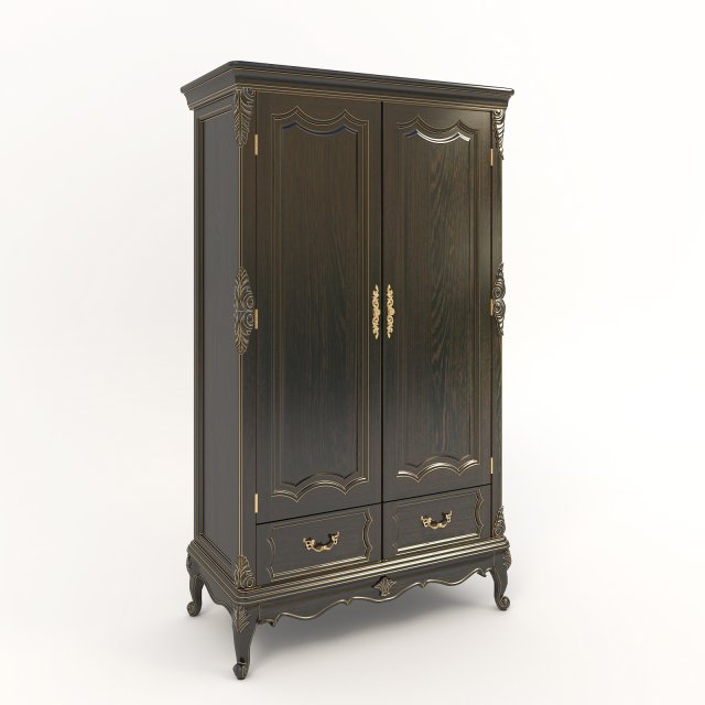 classic european style cabinet 2 3D Модель .c4d .max .obj .3ds .fbx .stl .blend 