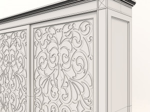 european style wardrobe 3 Model 3D