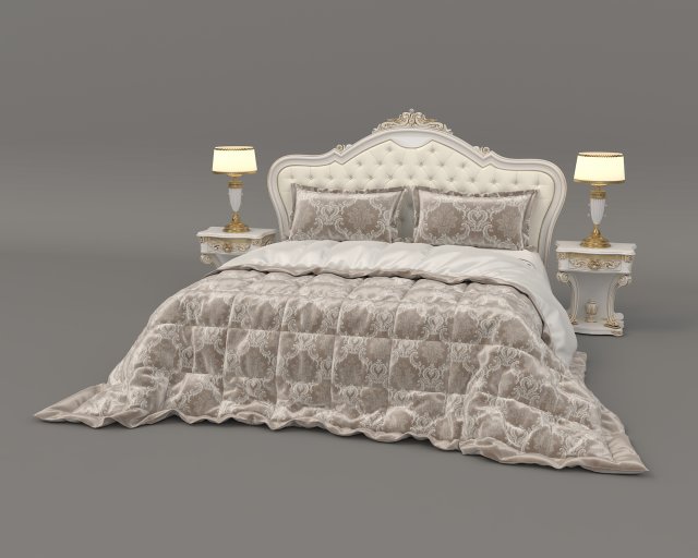 european style bed 17 Modèle 3D .c4d .max .obj .3ds .fbx .stl .blend