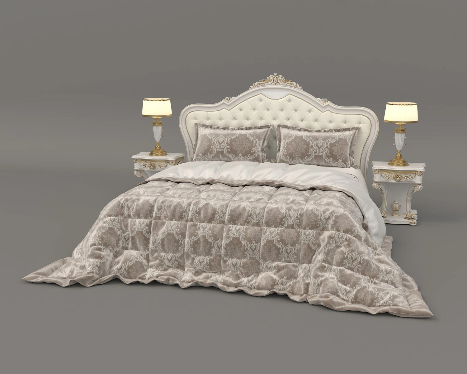european style bed 17 3D Model .c4d .max .obj .3ds .fbx .stl .blend