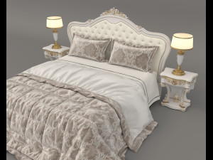 european style bed 17 Modèle 3D