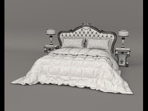european style bed 17 Modèle 3D