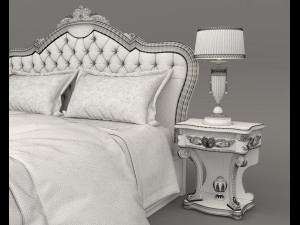 european style bed 17 Modèle 3D