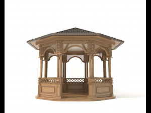 classic wooden gazebo 3D Model