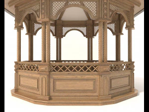 classic wooden gazebo 3D Model