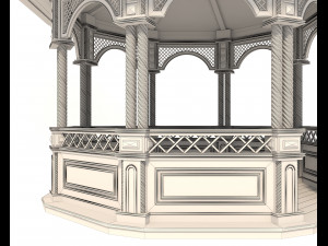 classic wooden gazebo 3D Model