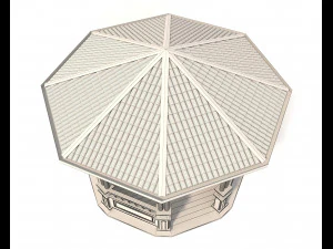 classic wooden gazebo 3D Model