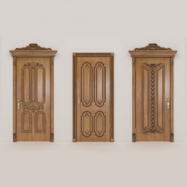 classic door collection 3D Model .c4d .max .obj .3ds .fbx .stl .blend 