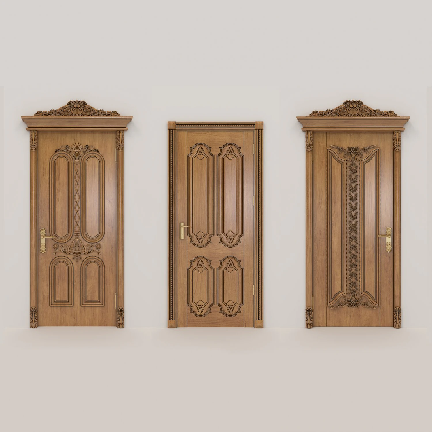 classic door collection 3D Model .c4d .max .obj .3ds .fbx .stl .blend 